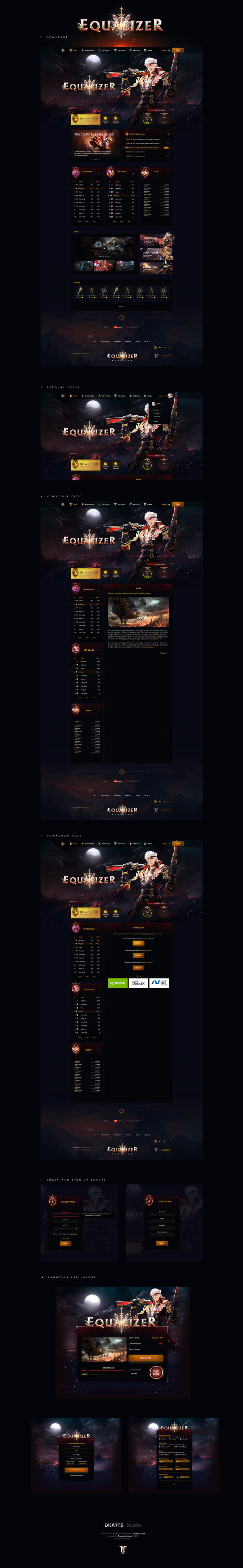 Mu Online Equalizer Game Website Template
