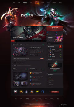 Dota 2 Team Portal Game Website Template