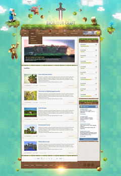 Minecraft Excalibur Game Website Template